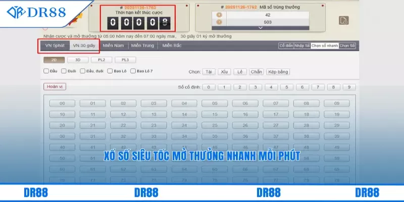 Xổ số siêu tốc mở thưởng nhanh mỗi phút